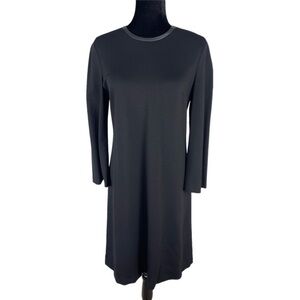 Anne Klein Black Long Sleeve Zipper Back Crew Neck A-line Knee Length dress 6